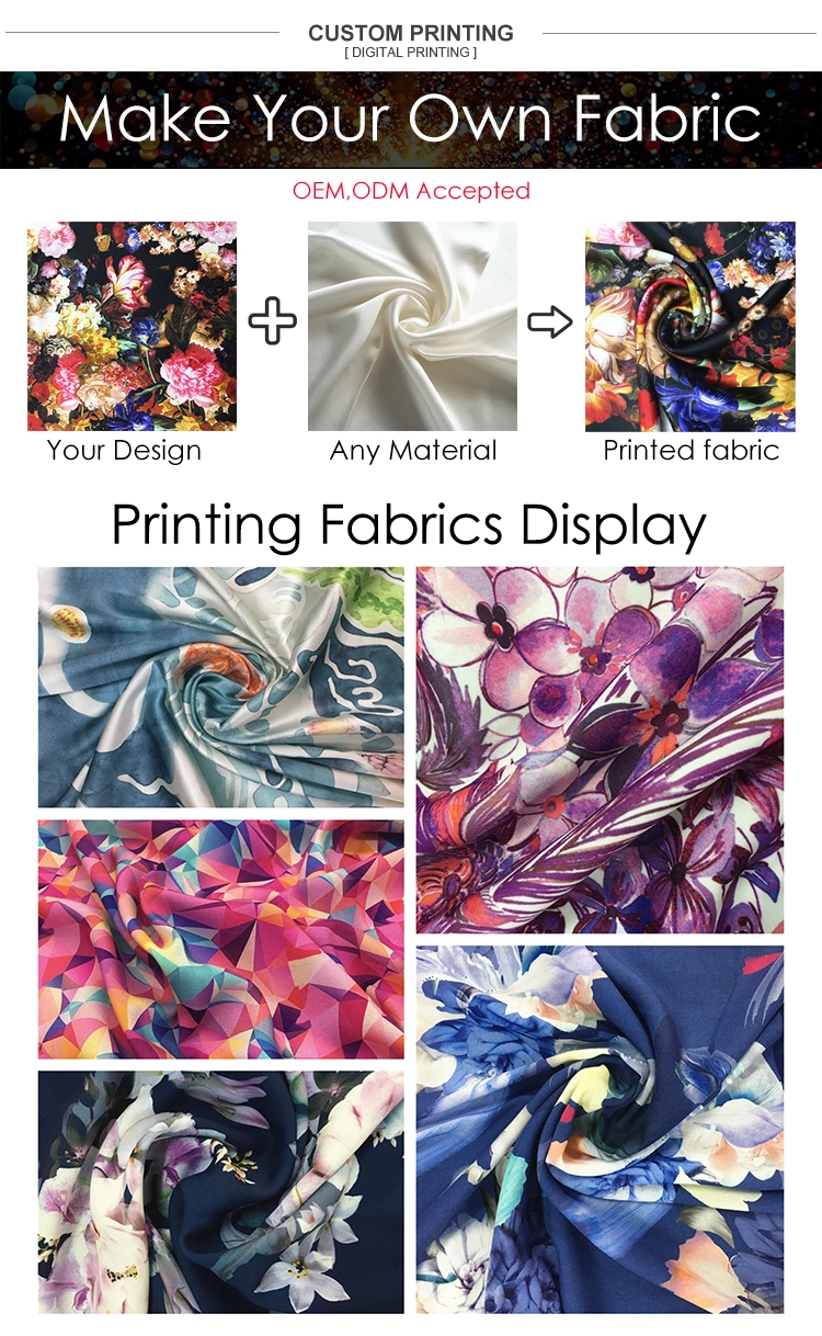 Factory Direct Custom Design Digital Print Fabric Silk Stain